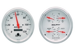 2 PC. GAUGE KIT, 5" QUAD & SPEEDOMETER COMBO, 240-33 Ω, ARCTIC WHITE